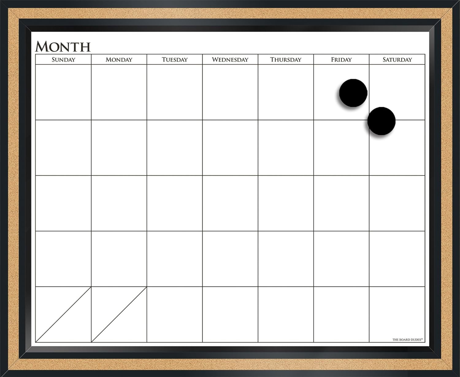 The Board Dudes 18 x 22 Magnetic Dry Erase/Cork Combo Board 15094-4