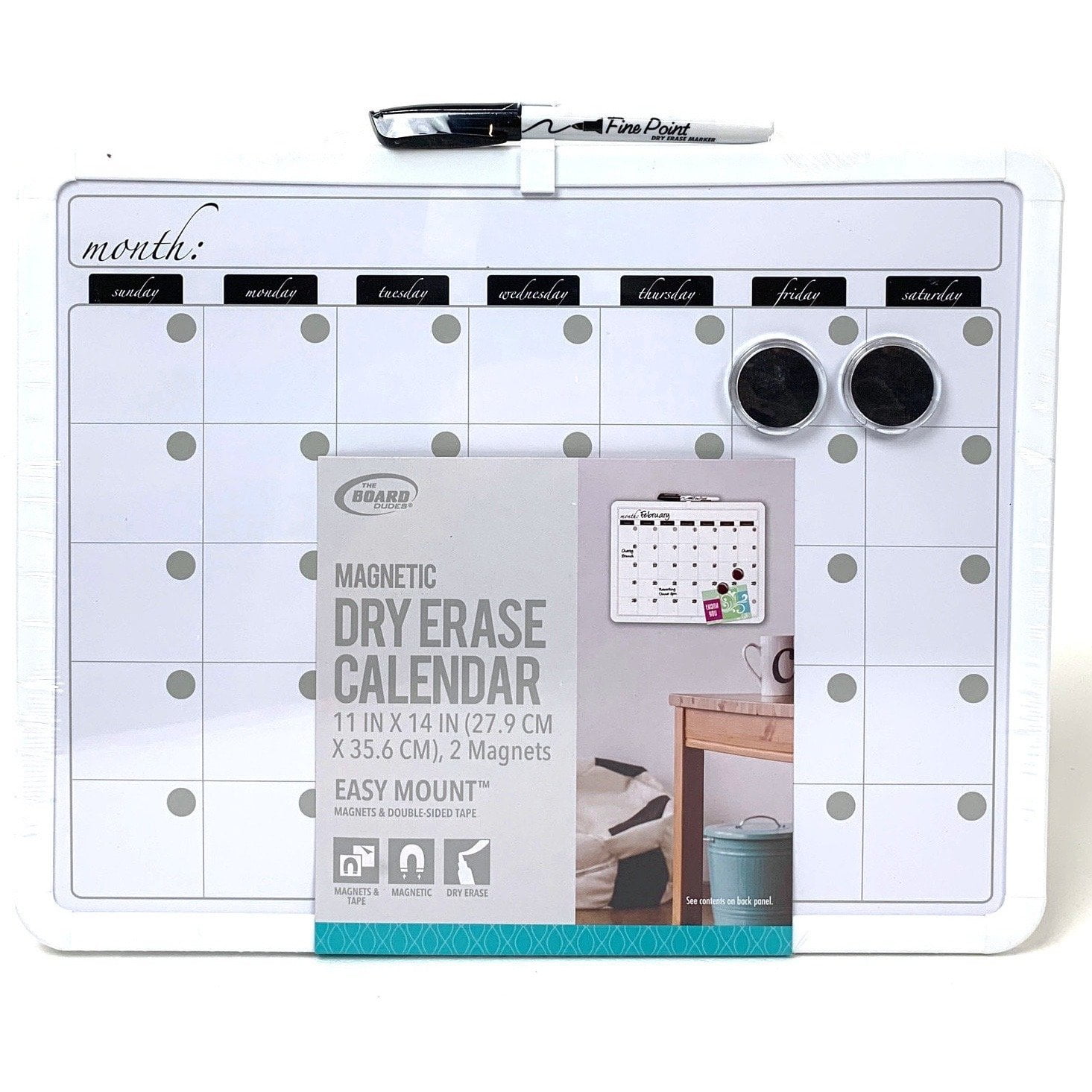 The Board Dudes AFCYM19 Dry Erase Calendar 11X 14 27.9 Cm X