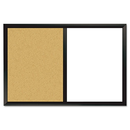 The Board Dudes Combo Magnetic Dry Erase & Bulletin Board, 24 x 36, White/Cork, Black Frame