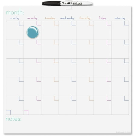The Board Dudes Magnetic Dry-Erase Cubicle Calendar, Assorted