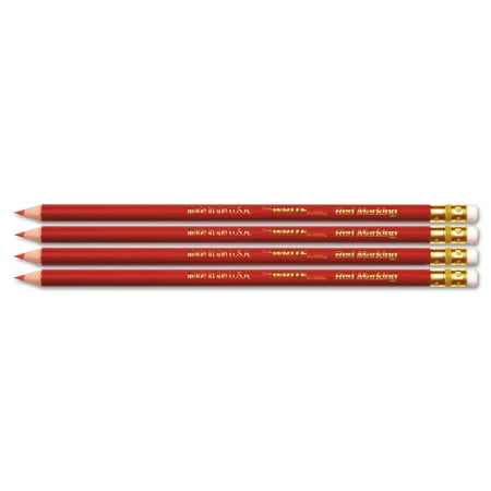 Write Dudes USA Made Checking Pencils, Red, Pre-Sharpened, 4/Pack