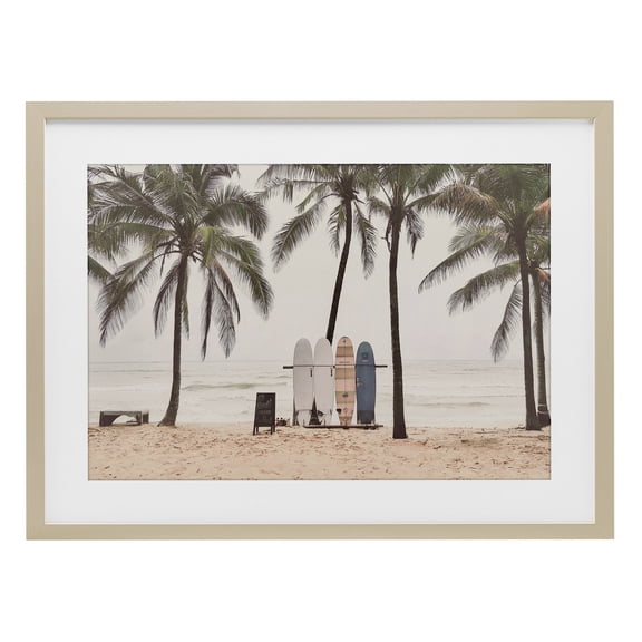 Stupell Industries The Boards Surfer's Beach Birch Framed Print Under Glass, design by Sisi and Seb, 14 x 20