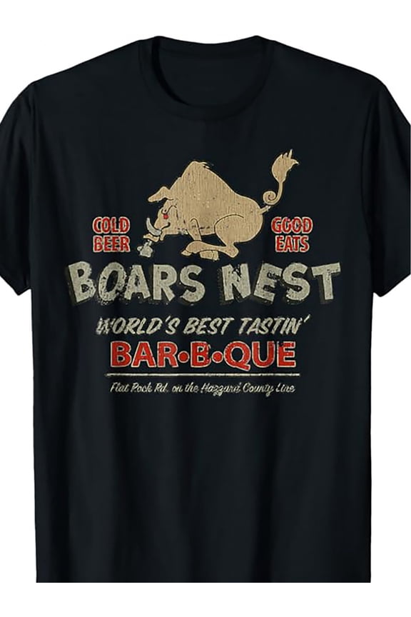 The Boars Nest Vintage Novelty T-shirt, Women's Men's T-shirt, Novelty Clothing, Short Sleeves, Daily Wear and Vacation Style Shirt