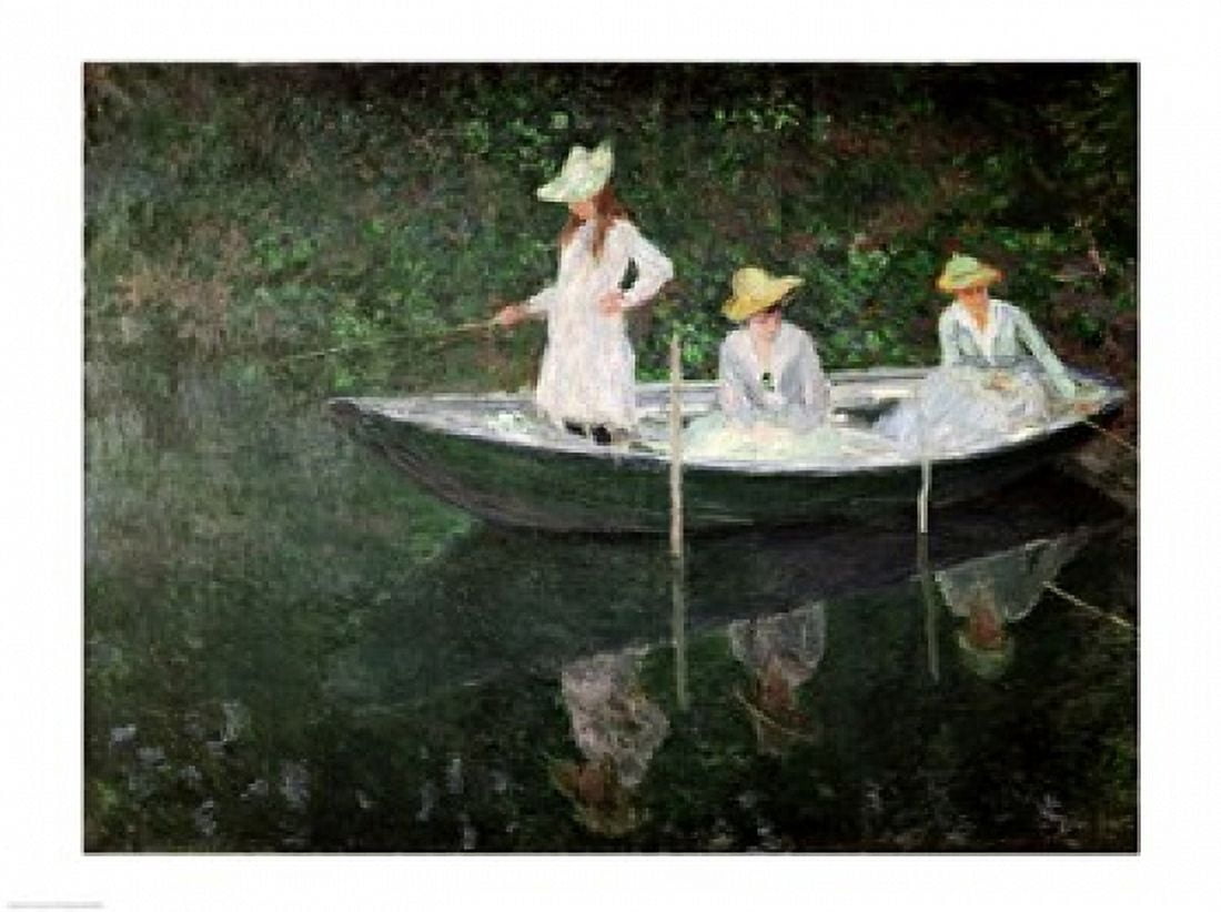 The Boat at Giverny c1887 Canvas Art - Claude Monet (24 x 18)