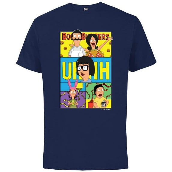 The Bob’s Burgers Movie Bob Linda Tina Louise Gene Uhhh - Short Sleeve Cotton T-Shirt for Adults - Customized-Athletic Navy