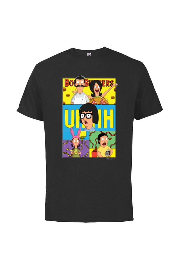 The Bob’s Burgers Movie Bob Linda Tina Louise Gene Uhhh - Short Sleeve Cotton T-Shirt for Adults - Customized-Black