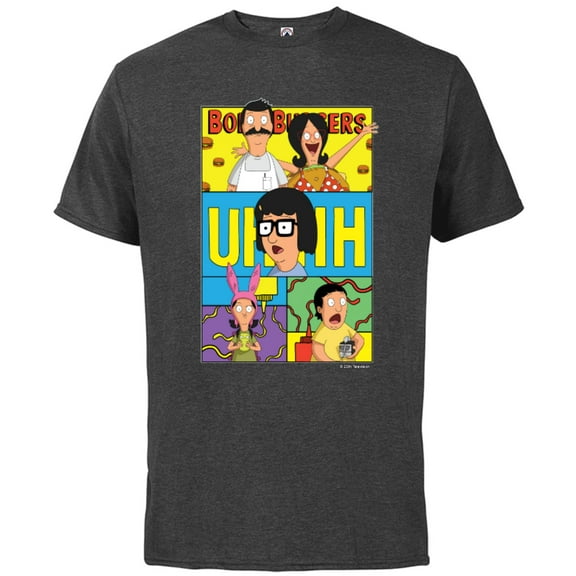 The Bob’s Burgers Movie Bob Linda Tina Louise Gene Uhhh - Short Sleeve Cotton T-Shirt for Adults - Customized-Charcoal Heather