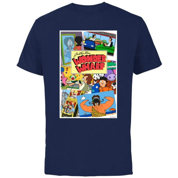 The Bob’s Burgers Movie Greetings from Wonder Wharf - Short Sleeve Cotton T-Shirt for Adults - Customized-Navy