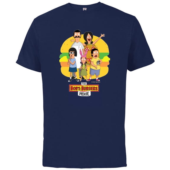 The Bob’s Burgers Movie Logo - Short Sleeve Cotton T-Shirt for Adults - Customized-Athletic Navy