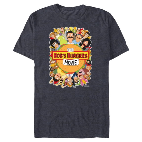 The Bob’s Burgers Movie Poster - Short Sleeve Blended T-Shirt for Adults - Customized-Navy Heather