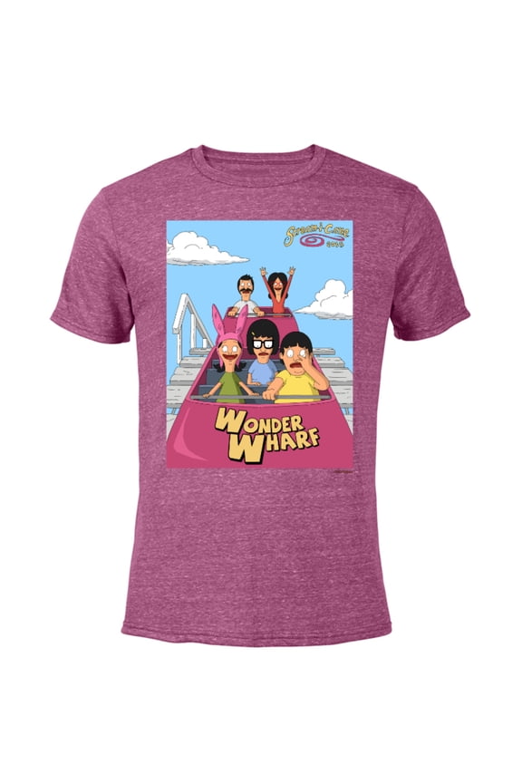 The Bob’s Burgers Movie Wonder Wharf Roller Coaster - Short Sleeve Blended T-Shirt for Adults - Customized-Purple