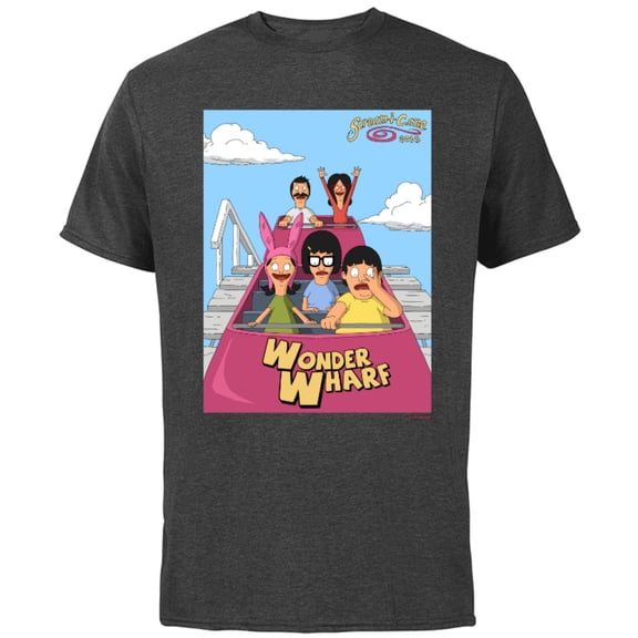 The Bob’s Burgers Movie Wonder Wharf Roller Coaster - Short Sleeve Cotton T-Shirt for Adults - Customized-Charcoal