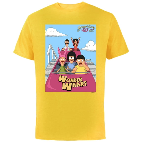 The Bob’s Burgers Movie Wonder Wharf Roller Coaster - Short Sleeve Cotton T-Shirt for Adults - Customized-Yellow