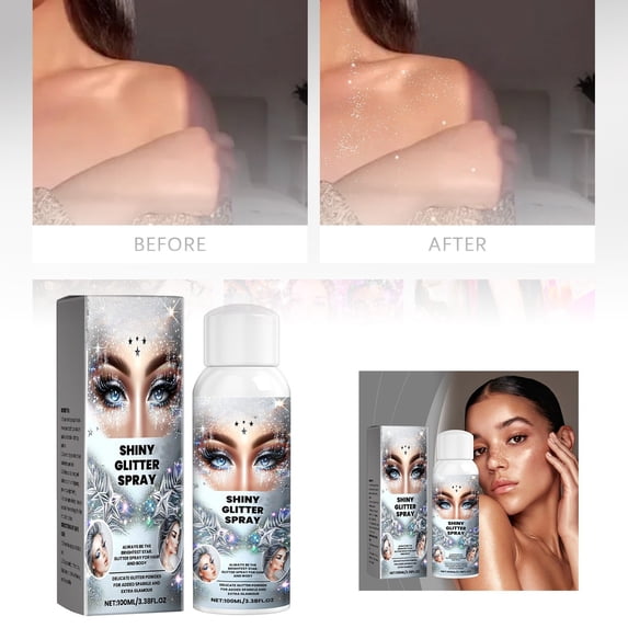 The Body Glitter Spray Face Collarbone Hair Highlight Spray Brighten Glitter Festival Carnival !100ml