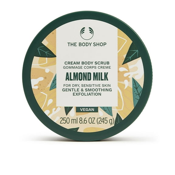 The Body Shop Almond Milk and Honey Body Gently Exfoliating Scrub  Soothing Exfoliation for Sensitive Skin  Vegetarian  8.6 oz