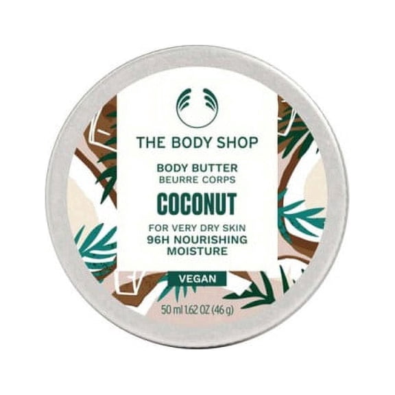 The Body Shop Nourishing Coconut Scented Body Butter for Dryness, Coconut, 1.62 oz