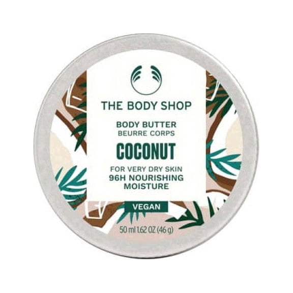 The Body Shop Nourishing Coconut Scented Body Butter for Dryness, Coconut, 1.62 oz