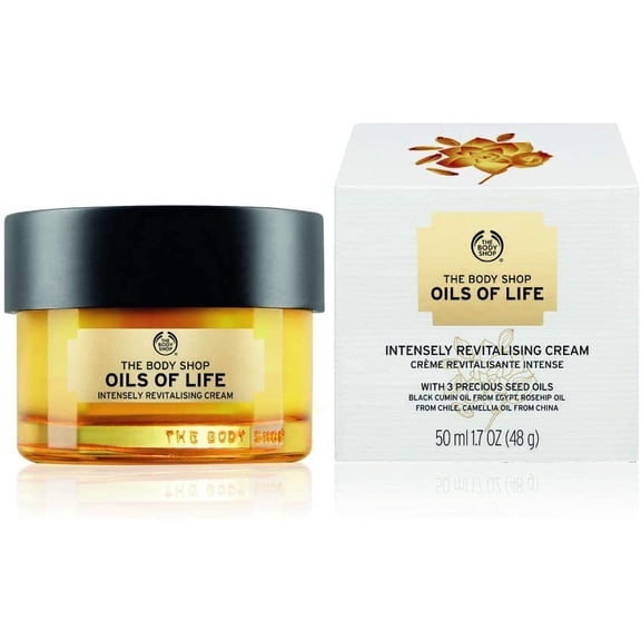 The Body Shop Oils of Life Intensely Revitalizing Cream - Lightweight, Nourishing Cream - Revitalizes Skin - 1.7 Fl Oz