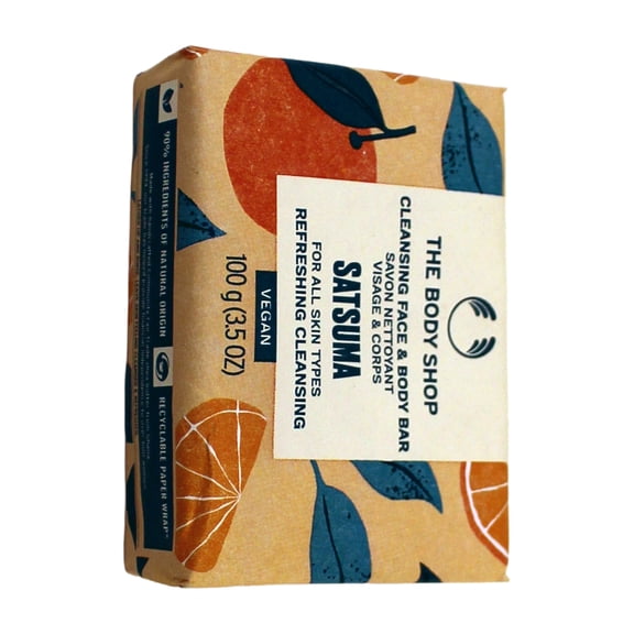 The Body Shop Satsuma Cleansing Face and Body Bar for All Skin Types 3.5 Ounce