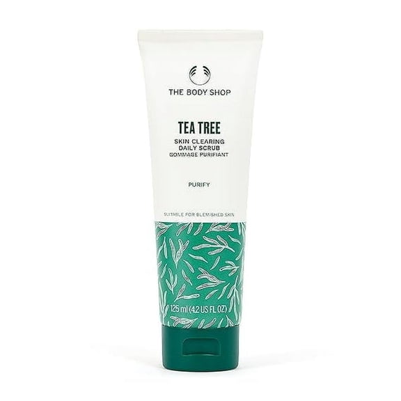 The Body Shop Tea Tree Skin Clearing Daily Face Scrub - Exfoliating and Purifying For Blemished Skin - Vegan - 4.2 Fl Oz