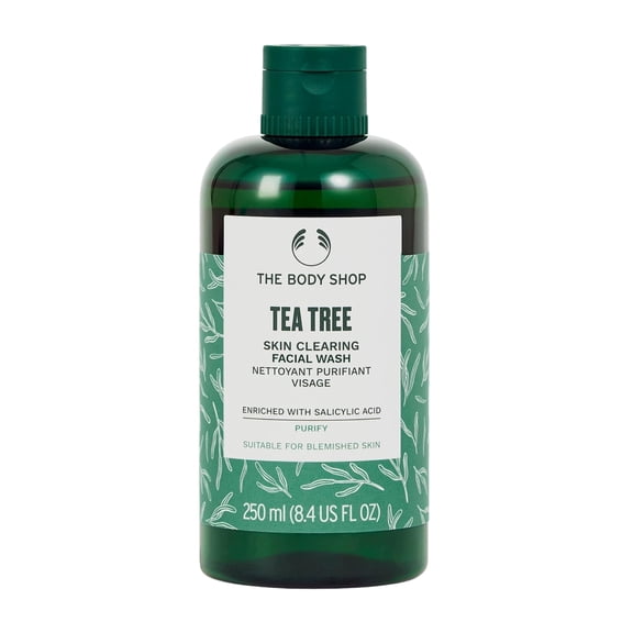 The Body Shop Tea Tree Skin Clearing Facial Wash - Purifying Vegan Face Wash For Oily, Blemished Skin, 250 ml / 8.4 oz