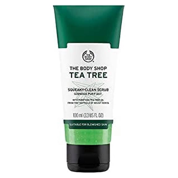 The Body Shop Tea Tree Squeaky-Clean Exfoliating Face Scrub, 3.3 Fl Oz (Vegan)