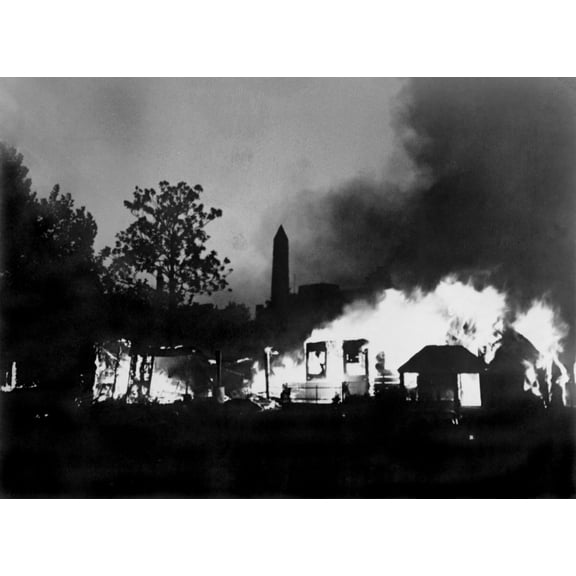 The Bonus Marcher'S Protest Ended With A Fire History (36 x 24)