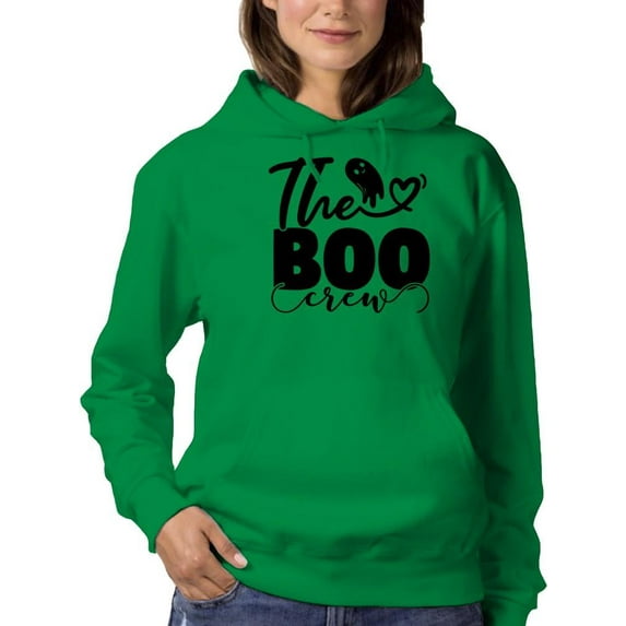 The Boo Crew. Cute Boo Ghost Hoodie Women -Image by Shutterstock, Female Small