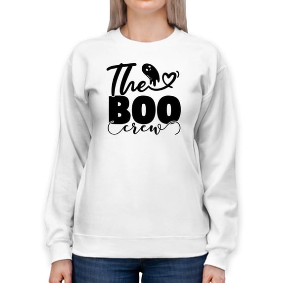 The Boo Crew. Cute Boo Ghost Sweatshirt Women -Image by Shutterstock, Female 5X-Large