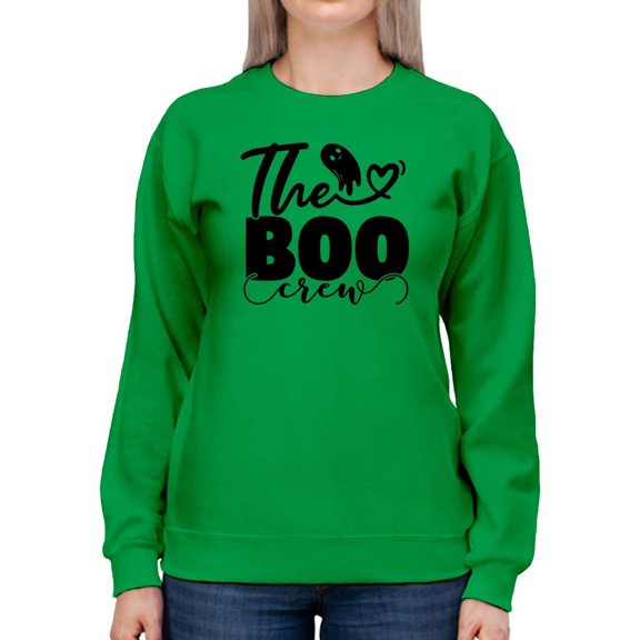 The Boo Crew. Cute Boo Ghost Sweatshirt Women -Image by Shutterstock, Female x-Large