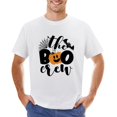 thumbnail image 1 of The Boo Crew Cute Halloween Greeting with Pumpkin And Spider Men’s Graphic T-shirt Vintage Short Sleeve Sport Tee White XL, 1 of 2