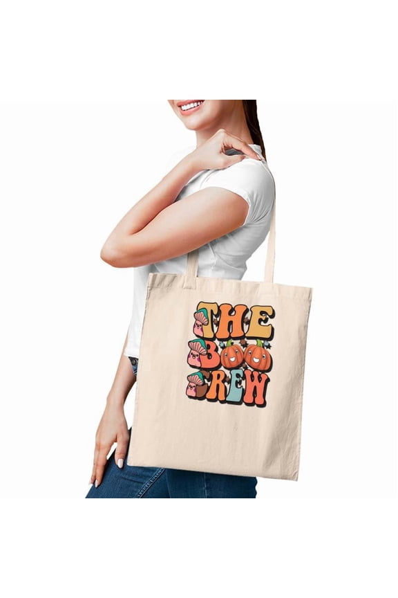 The Boo Crew Groovy Style Fall Tote Bag