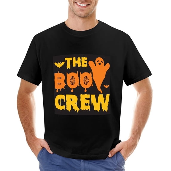 The Boo Crew T Shirt Design Vintage T-shirt Mens Cotton Classic Crewneck Short Sleeve Tees Unisex Black 2XL