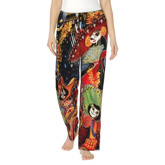 The Book Of Life Women's Pajama Pants Comfy Casual Loose Sleep Bottoms Pants Drawstring Wide Leg Long Lounge Pants