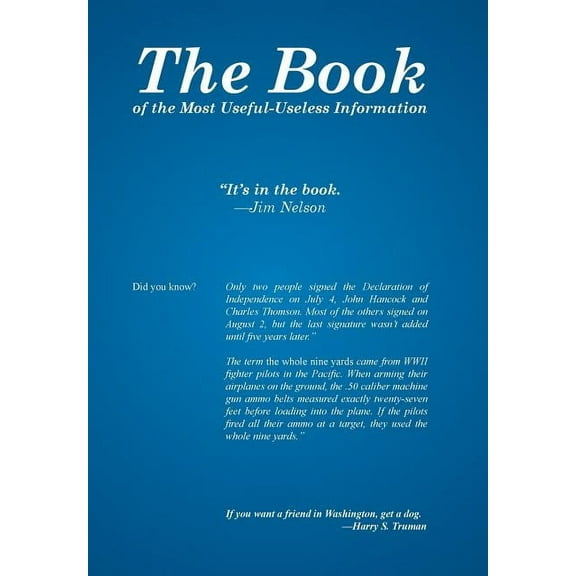 The Book: Of the Most Useful-Useless Information (Hardcover) by Jim Nelson