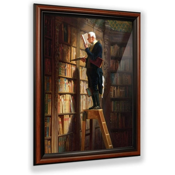 The Bookworm by Carl Spitzweg Framed Wall Art Print, Great Library Art or Gift for Avid Reader, 11x14, 2412