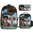 thumbnail image 1 of The Boondocks Backpack 3 Piece Set Bookbag Fashion Pattern School Bag Daypack Combination, 1 of 8