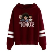 The Boondocks Hoodie Black Cartoon Pocketless Parallel Bars Sleeve Sweatshirt Women Men Anime Clothes