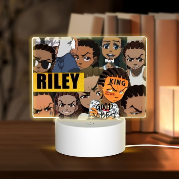 The Boondocks Nightlight 3-Color Touch Control Acrylic Night Light Adjustable Usb Bedside Lamp Decorative