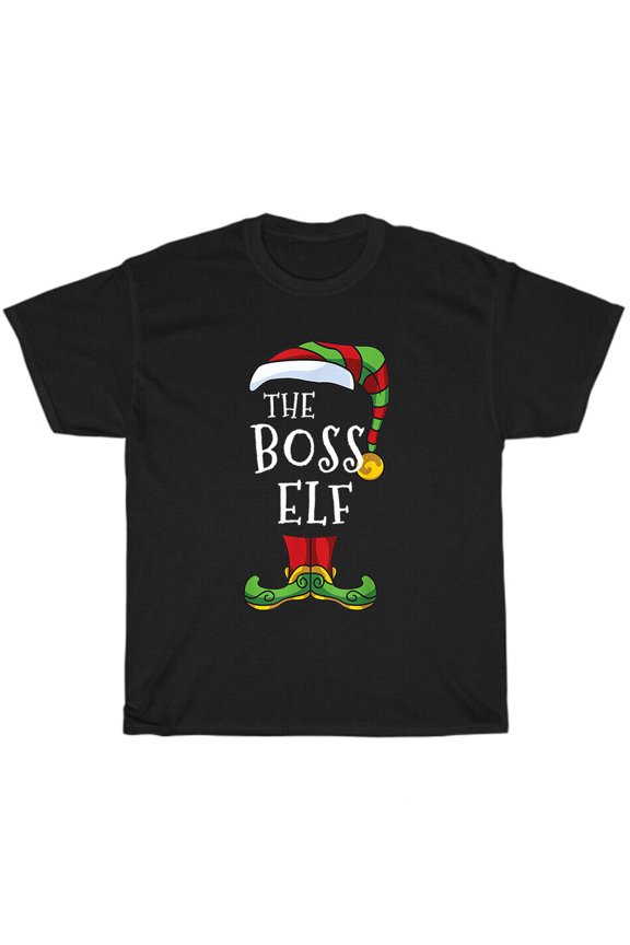 The Boss Elf Matching Family Group Christmas Party Pajama T-Shirt Unisex Gift