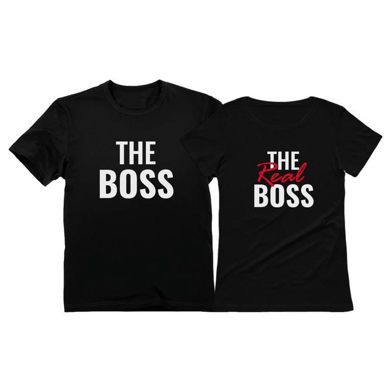 The Boss & The Real Boss Funny Matching T-Shirts - Perfect for