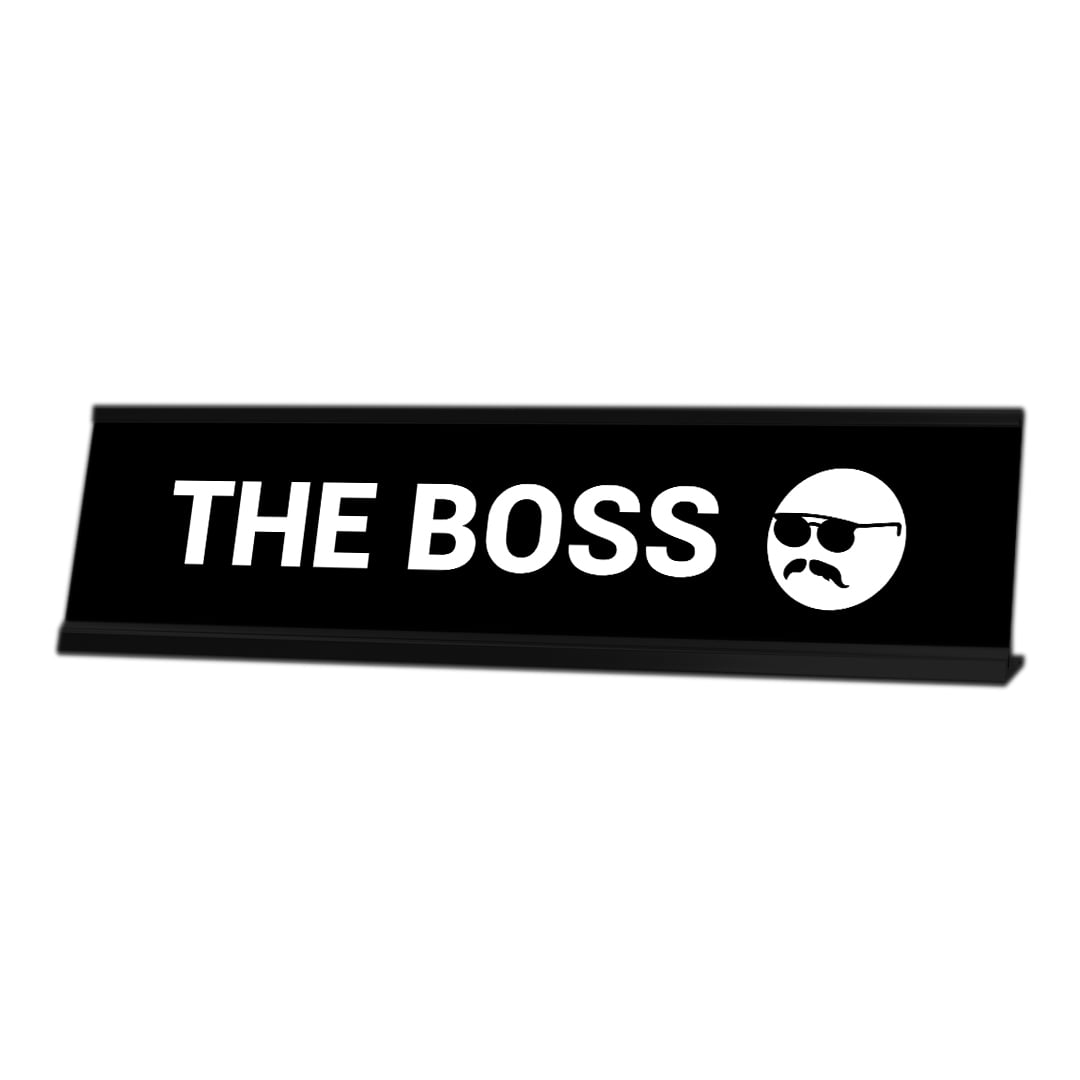 The Boss, Sunglasses Black Frame Desk Sign (2 x 8