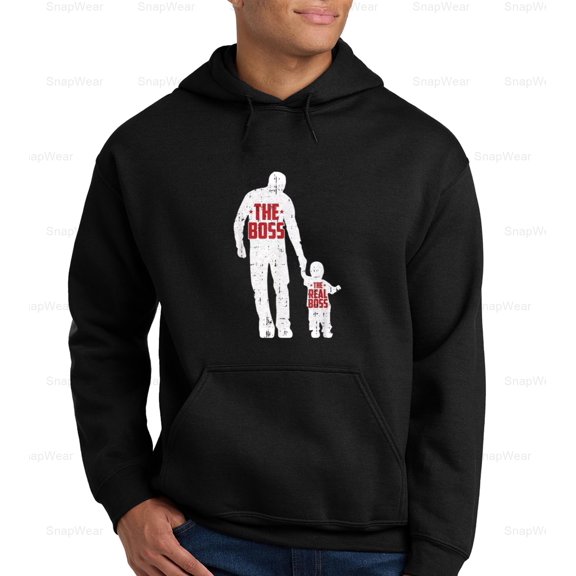 The Boss The Real Boss Fathers Day Dad Son Daughter Matching Funny T-Shirt, SW, Hoodie Unisex, up to 5XL