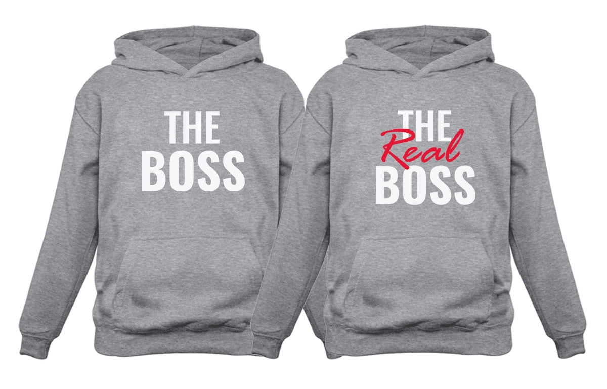 "The Boss & The Real Boss" Funny Matching Couple Hoodie Set Ideal