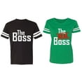 thumbnail image 1 of The Boss The Real Boss Matching Couple Cotton Jerseys (Men Black / Women Green) (Men S / Women XL), 1 of 3