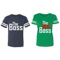 thumbnail image 1 of The Boss The Real Boss Matching Couple Cotton Jerseys (Men Navy / Women Green) (Men S / Women XL), 1 of 3