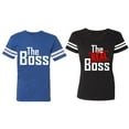 thumbnail image 1 of The Boss The Real Boss Matching Couple Cotton Jerseys (Men Royal / Women Black) (Men S / Women S), 1 of 3