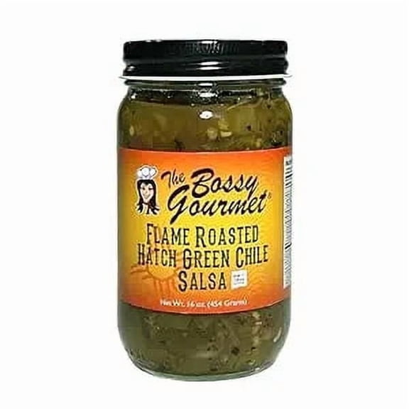 The Bossy Gourmet- Flame Roasted Hatch Green Chile Salsa 12 Jars