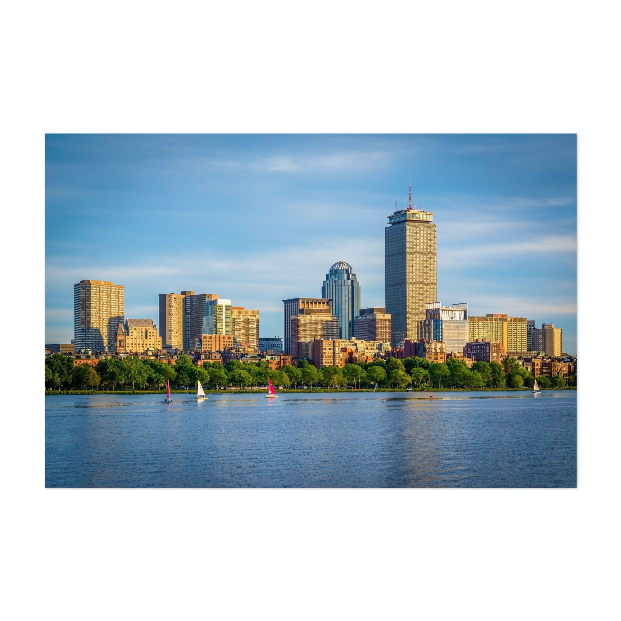 Boston Skyline Shot Glass - Color Photo Inside, Souvenir Collectible 2.25" Tall Glass