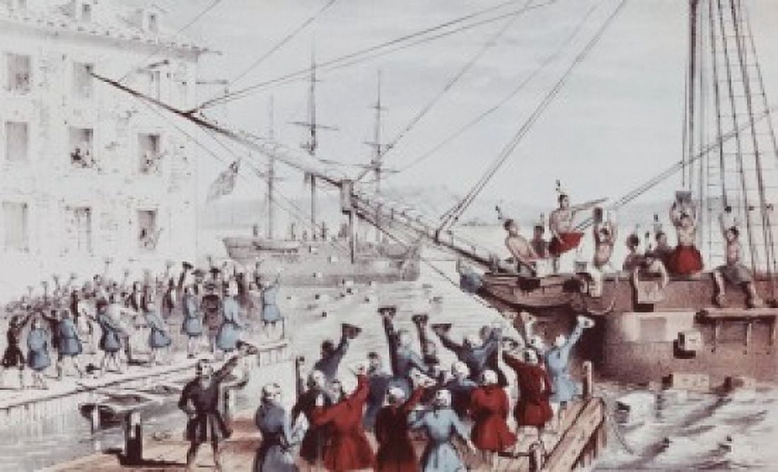The Boston Tea Party Sarony & Major Canvas Art - (18 x 24)